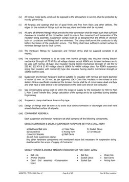 WBSETCL / TECH SPEC /Rev.-2 
Page 5 of 14 
Post & Disc insulator  
(iv) 
All ferrous metal parts, which will be exposed to th