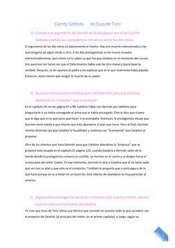 2 Cuenta Saldadade Suso de Toro
1) Compara el argumento de Hamlet de Shakespeare con el de Cuenta 
Saldada y señala las c