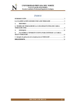 UNIVERSIDAD PRIVADA DEL NORTE 
FACULTAD DE INGENIERIA 
Escuela Académico Profesional Ingeniería Geológica 
MECÁNICA DE ROCAS