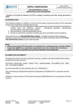 Fan Inspection Application Fan Inspection and Test Procedure | PDF | Specification (Technical ...