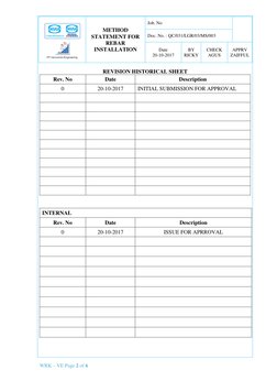 Rebar Installation Method Statement | PDF | Structural Engineering ...