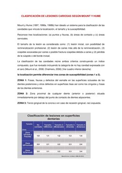 Mount Home Classification System Clasificación de Caries según Mount y Hume | PDF | Diente | Esmalte de ...