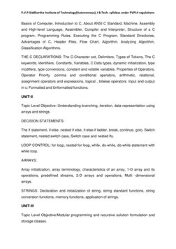C Programming Syllabus for B.Tech I Year | PDF | C (Programming ...