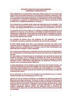 1 
 
SUPUESTO PRACTICO EDUCACIÓN PRIMARIA 
COMUNIDAD VALENCIANA 2018 
 
Está trabajando en un Centro Rural Agrupado (CRA) ubi