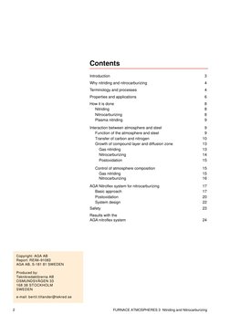 2
FURNACE ATMOSPHERES 3  Nitriding and Nitrocarburizing
Copyright: AGA AB
Report: REIM–91083
AGA AB, S-181 81 SWEDEN
Produced