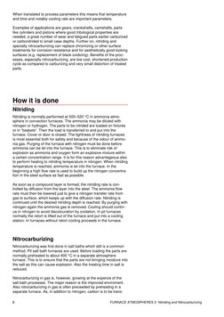 8
FURNACE ATMOSPHERES 3  Nitriding and Nitrocarburizing
When translated to process parameters this means that temperature
and