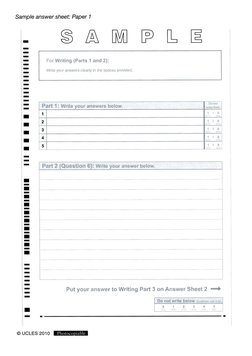 PET Answer Sheets | PDF