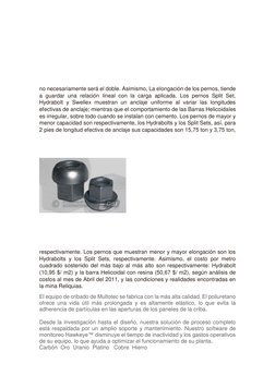 no necesariamente será el doble. Asimismo, La elongación de los pernos, tiende 
a guardar una relación lineal con l