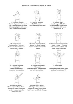 Señales de Ultimate 2017 según la WFDF 
 
 
 
 
 
 
 
 
 
 
 
 
 
 
 
 
 
 
 
 
 
 
 
13 Cambio de posesión 
14.  Violación d