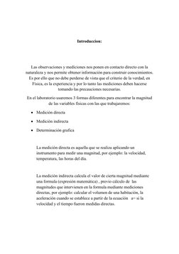 Introduccion:
Las observaciones y mediciones nos ponen en contacto directo con la
naturaleza y nos permite obtener informació