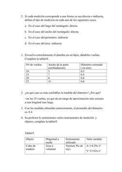 2. Si cada medición corresponde a una forma ya sea directa o indirecta, 
defina el tipo de medición en cada uno de los siguie