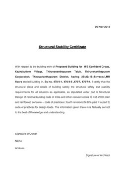 Structural Stability Certificate for Building | PDF