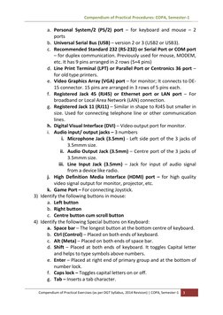 Compendium of Practical Procedures: COPA, Semester-1  
 
Compendium of Practical Exercises (as per DGT Syllabus, 2014 Revisio