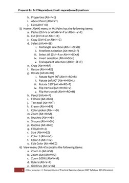 Prepared By: Dr.V.Nagaradjane, Email: nagaradjanev@gmail.com 
 
6 
COPA, Semester-1 | Compendium of Practical Exercises (as