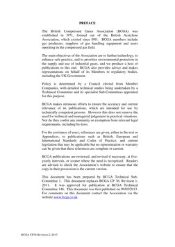BCGA CP36 Revision 2: 2013
PREFACE
The British Compressed Gases Association (BCGA) was
established in l971, formed out o