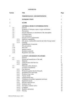 BCGA CP36 Revision 2: 2013
CONTENTS
Section
Title
Page
TERMINOLOGY AND DEFINITIONS
1
1
INTRODUCTI