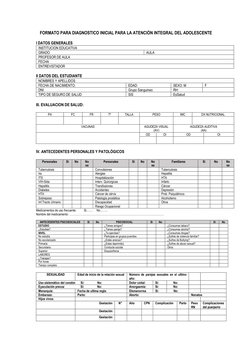 Formato de Atención Integral Adolescente | PDF | Depresión (estado de ...