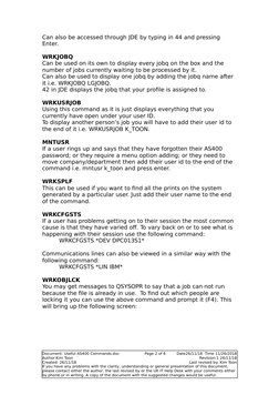 Essential AS400 Command Guide | PDF | Command Line Interface | Menu ...