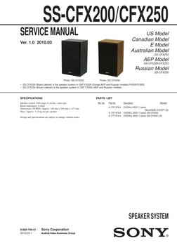 Sony SS-CFX200/CFX250 Speaker Manual | PDF
