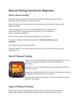 Manual Testing Basics for Beginners | PDF | Selenium (Software ...