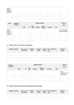 (Indicar 
cargo, y si 
es titular o 
suplente)
Cargo
Apellido y
Nombres
DOMICILIO REAL
Teléfono
Email
Calle
Nº
Dpto
Of.
Local