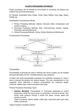 Overview of Plastic Processing Techniques | PDF | Organic Polymers ...