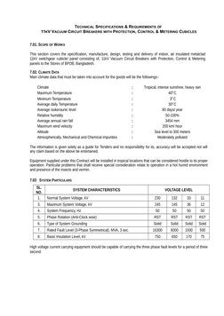 11kV Switchgear Technical Specifications | PDF | Electrical Wiring | Switch