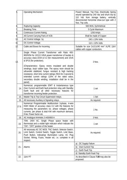 11kV Switchgear Technical Specifications | PDF | Electrical Wiring | Switch