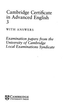 Cambridge Certificate in Advanced English 3 Complete Book PDF | PDF