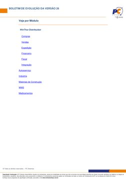 BOLETIM DE EVOLUÇÃO DA VERSÃO 26 
                       
 
 
Página 2 de 80 
© Todos os direitos reservados. – PC Sistemas