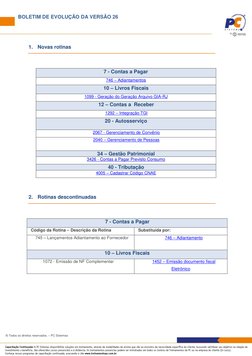 BOLETIM DE EVOLUÇÃO DA VERSÃO 26 
                       
 
 
Página 3 de 80 
© Todos os direitos reservados. – PC Sistemas