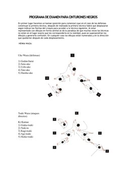 PROGRAMA DE EXAMEN PARA CINTURONES NEGROS
En primer lugar hacemos un kamae (posición para comenzar) que en el caso de las def