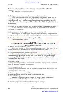 EE2251 
 
ELECTRICAL MACHINES I 
124 
SCE 
 
 
                                   ELECTRICAL AND ELECTRONICS ENGINEERING 
22.