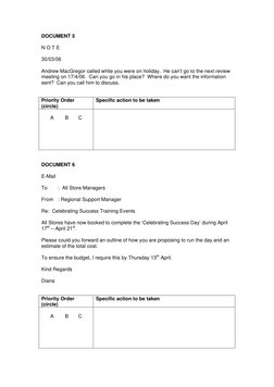 DOCUMENT 5 
 
N O T E 
 
30/03/06 
 
Andrew MacGregor called while you were on holiday.  He can’t go to the next review 
meet