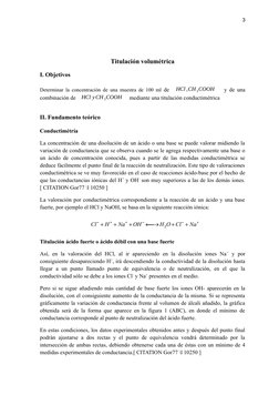 3
Titulación volumétrica
I. Objetivos
Determinar la concentración de una muestra de 100 ml  de  HCl ,CH 3COOH
  y de una
comb