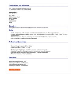 Certifications and Affiliations:
KCS TRIBON 3D Modeling System training
CV Dimension 3 Calma CAD system training
Sample #2
Ma