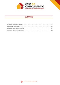www.acasadoconcurseiro.com.br
SUMÁRIO
Português - Prof. Carlos Zambeli .  .  .  .  .  .  .  .  .  .  .  .  .  .  .  .  .  .