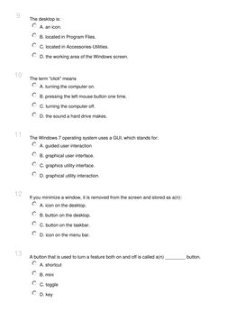 Desktop Labeling Questions Exam 1: Introduction to Computers | PDF | Graphical User Interfaces ...