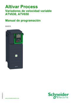 EAV64322.01
www.schneider-electric.com
Altivar Process
EAV64322 03/2015
Altivar Process
Variadores de velocidad variable 
ATV