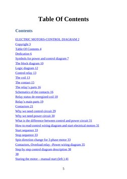 Table Of Contents
Contents
ELECTRIC MOTORS-CONTROL DIAGRAM 2
Copyright 3
Table Of Contents 4
Dedication 6
Symbols for pow