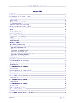 CashFlow STS Manual del Usuario 
MEI, 2013 
 
Page 3 
Contenido 
CONTENIDO ................................................