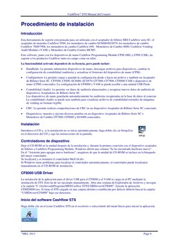 CashFlow STS Manual del Usuario 
MEI, 2013 
 
Page 6 
Procedimiento de instalación 
Introducción 
Esta herramienta de sopor