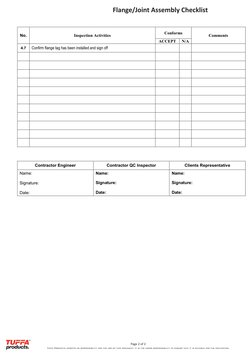 Flange Joint Assembly Checklist | PDF | Mechanical Engineering ...