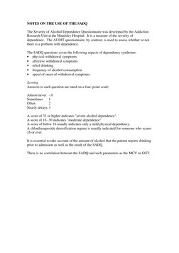 Sadq Questionnaire.pdf Severity of Alcohol Dependence Questionnaire | PDF | Substance ...