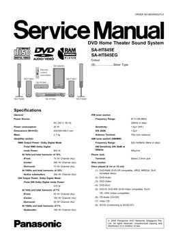 lGeneral
Power Source:
AC 230 V, 50 Hz
Power consumption:
25 W
Dimensions (W×H×D):
430×60×348.3 mm
Mass:
2.7 kg
lAmplifier se