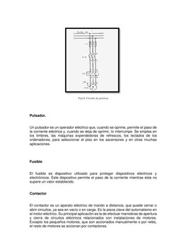 Fig14. Circuito de potencia 
 
 
Pulsador. 
 
Un pulsador es un operador eléctrico que, cuando se oprime, permite el paso