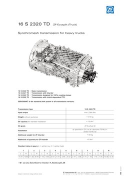 ZF 16S2320 TD Ecosplit Transmission Guide | PDF | Transmission