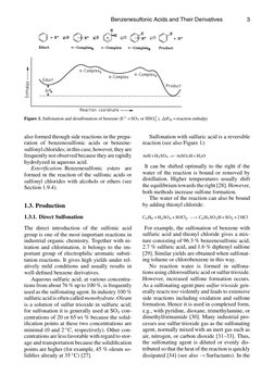 Benzenesulfonic Acids and Their Derivatives
3
Figure 1. Sulfonation and desulfonation of benzene (E+ = SO3 or HSO+
3 ), ∆HR =