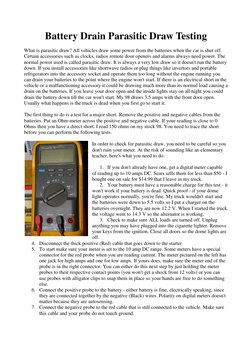 Parasitic Battery Draw Testing Guide | PDF | Electromagnetism ...