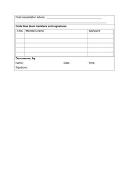 Code Blue Documentation Template | PDF